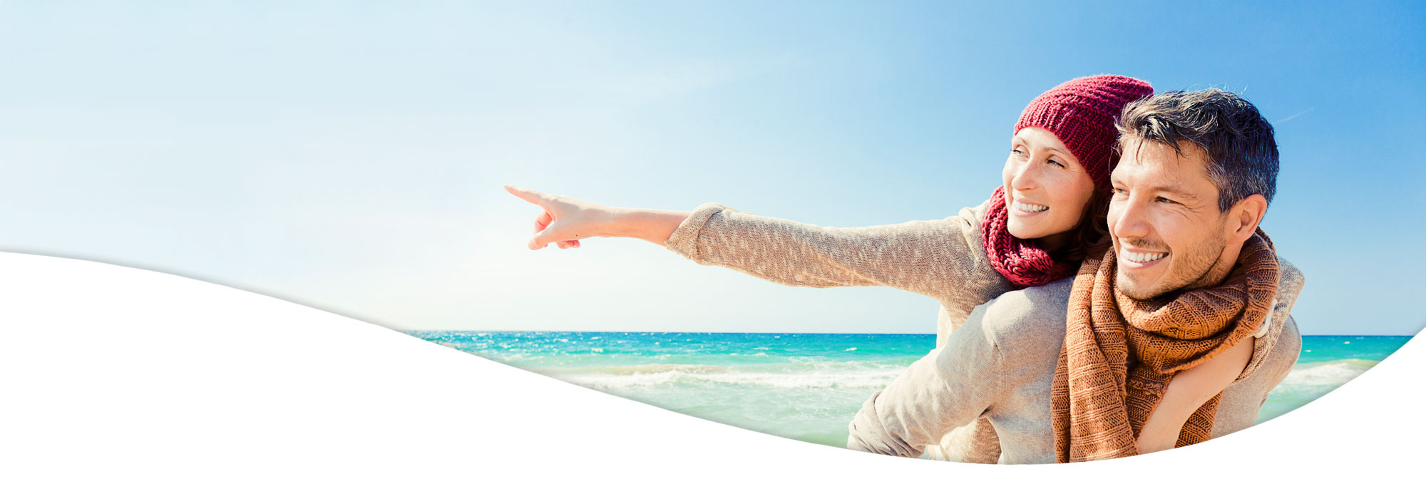 Danbar for Life banner picture showcasing healthy couple on the beach